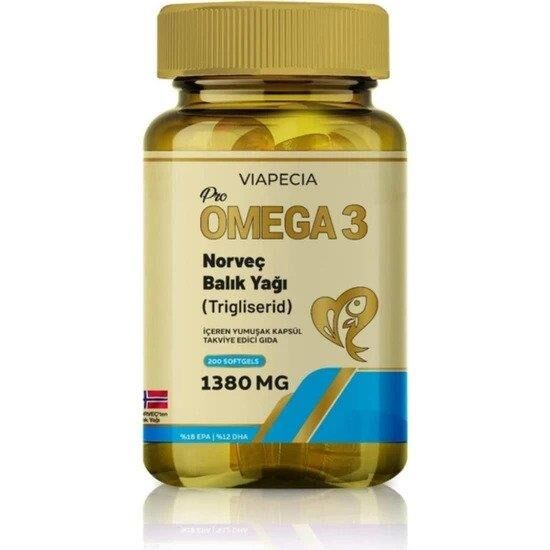 Viapecia Pro-Omega 3 Norveç Balık Yağı 200 Soft Gel