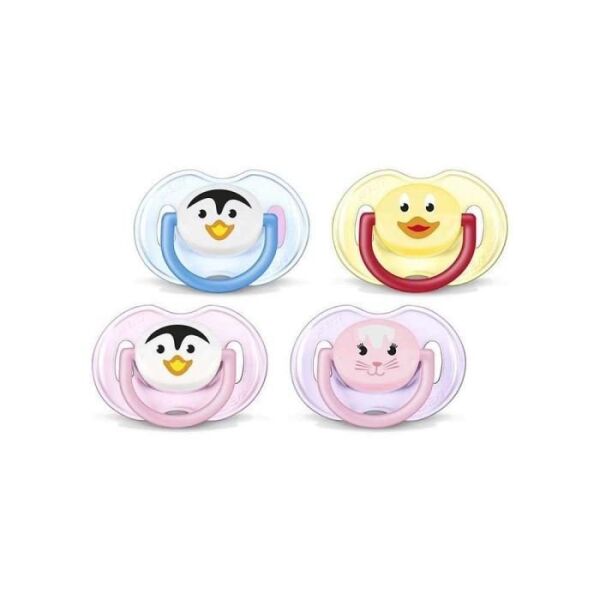 Avent 0-6 Ay Silikon Emzik 2li Hayvan Desenli