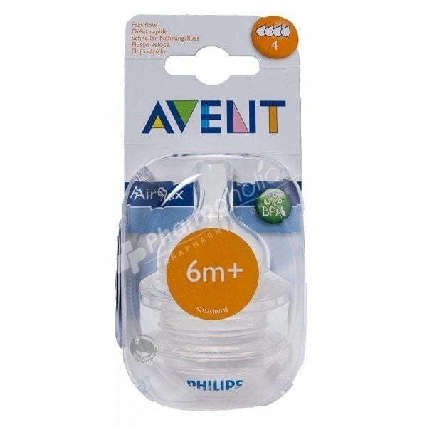 Avent Biberon Emziği 4 Delik 6 m+ 2 li