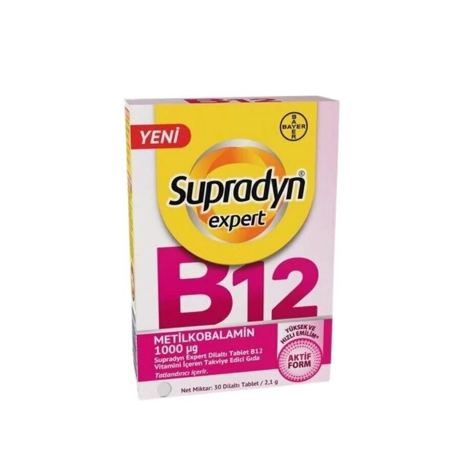 Supradyn Expert Vitamin B12 Metilkobalamin  Dilaltı 30 Tablet
