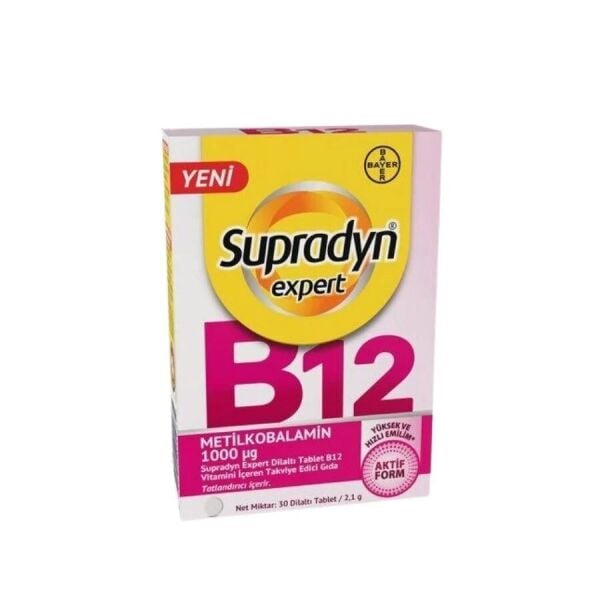 Supradyn Expert Vitamin B12 Metilkobalamin  Dilaltı 30 Tablet