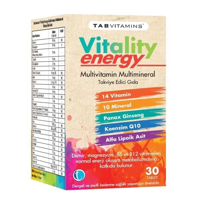 Tabvitamins Vitality Energy 30 Tablet