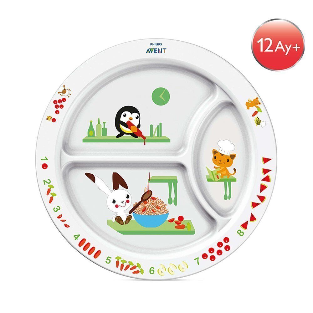 Avent Bölümlü Mama Tabağı 12 ay + SCF702/00 Tabak
