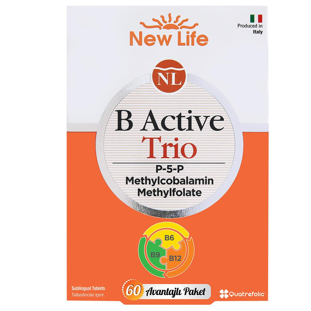 New Life B Active Trio Takviye Edici Gıda 60 Dilaltı Tablet