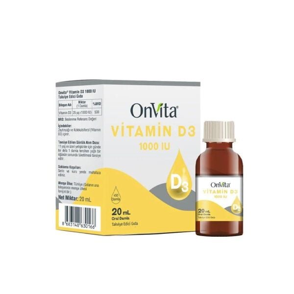 Onvita Vitamin D3 1000 IU Damla 20 ml