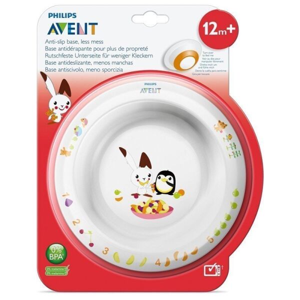 Avent Büyük Çukur Mama Tabağı 12 ay + SCF704/00 Tabak