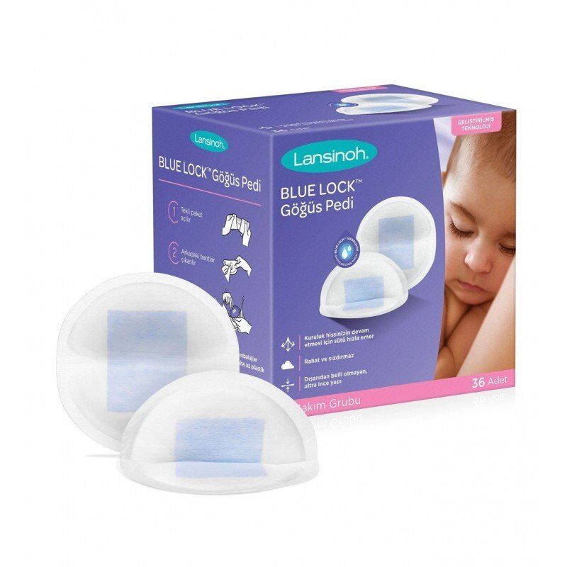 Lansinoh Blue Lock Göğüs Pedi 36lı