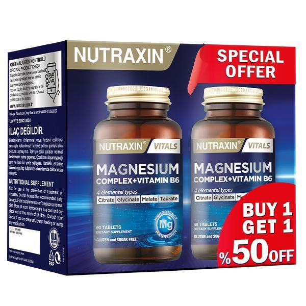 Nutraxin Magnesium Complex + Vitamin B6 60 Tablet 2li Paket