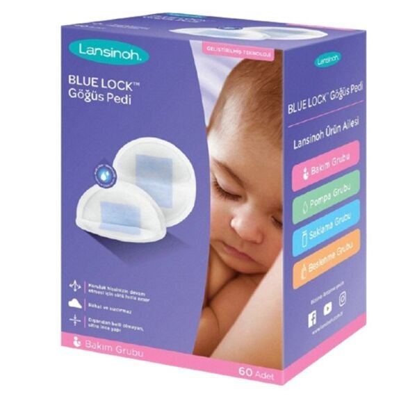 Lansinoh Blue Lock Göğüs Pedi 60lı