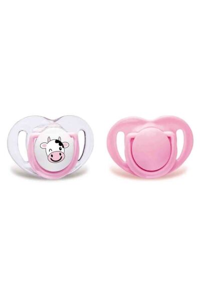 Mamajoo Silikon Ortodontik İkili Emzik Pembe Fil/ 6 ay +
