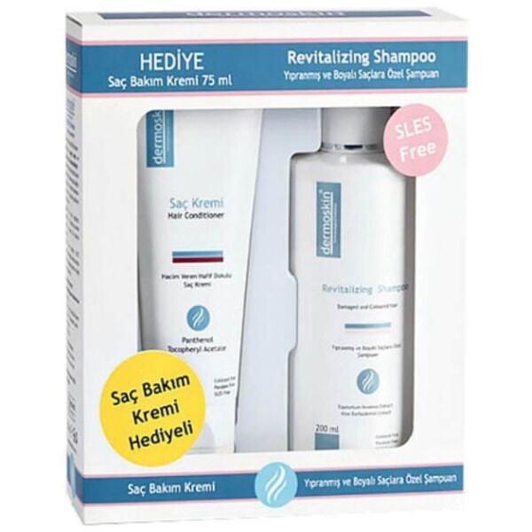 Dermoskin Saç Bakım Seti Yıpranmış ve Boyalı Saçlara Özel - Şampuan 200 ml + Saç Kremi 75 ml