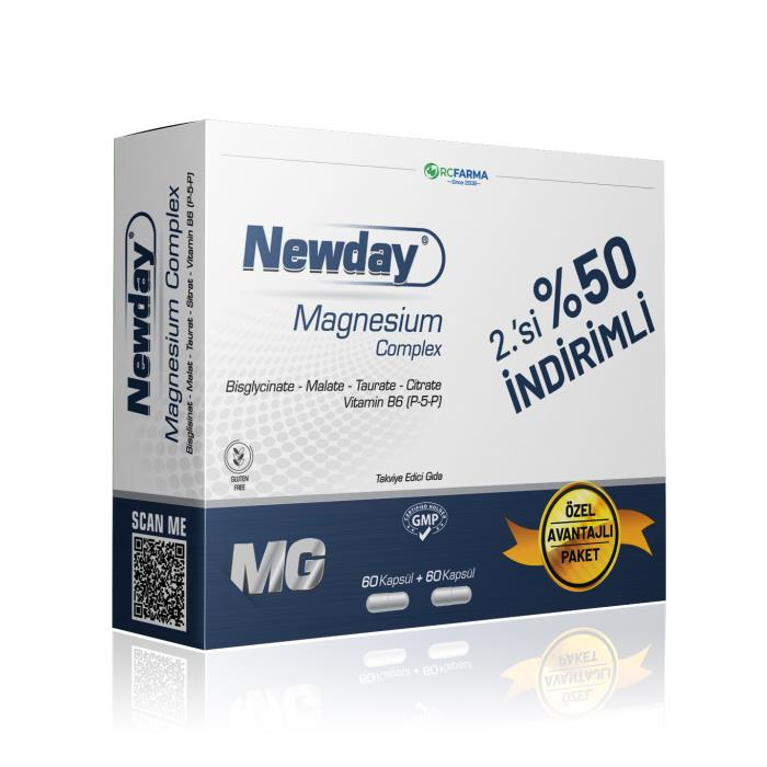 Newday Magnezyum Complex 60 Kapsül 2li Paket