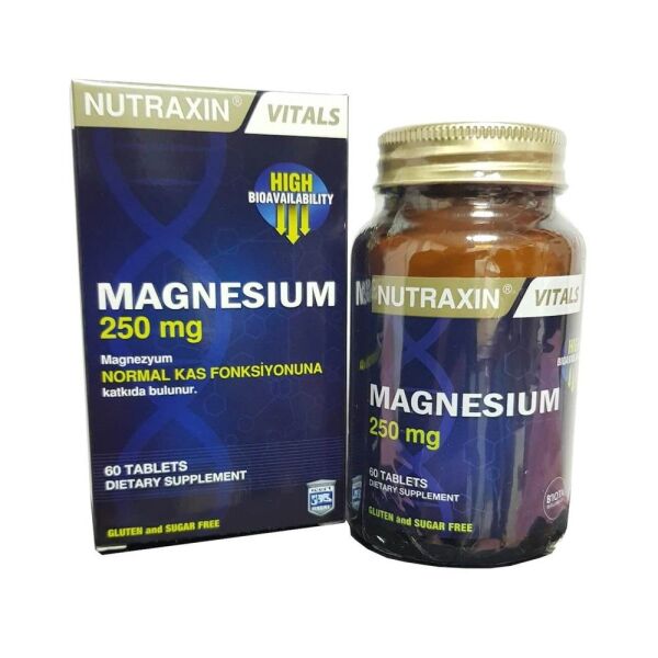 Nutraxin Magnesium ( Magnezyum ) Citrate 250 mg 60 Tablet