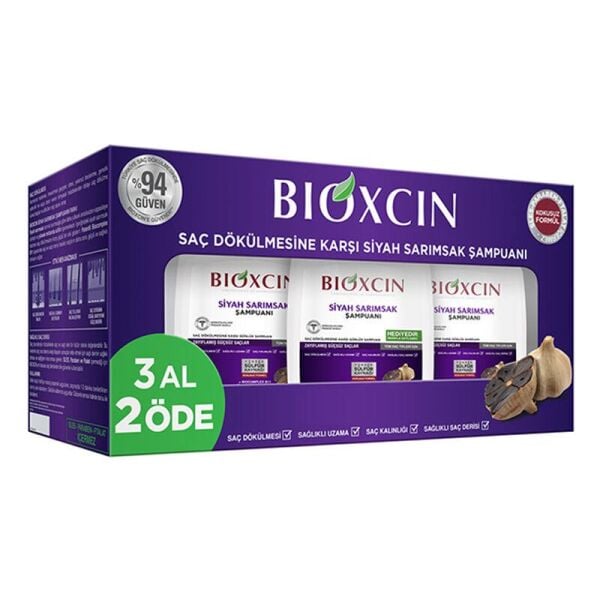 Bioxcin Siyah Sarımsak Şampuanı 300 ml 3 Al 2 Öde