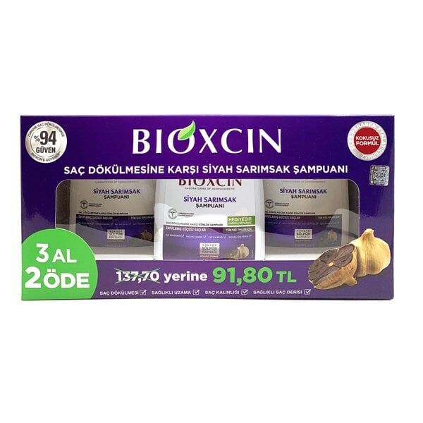 Bioxcin Siyah Sarımsak Şampuanı 300 ml 3 Al 2 Öde