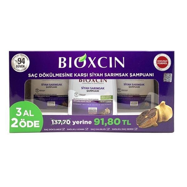 Bioxcin Siyah Sarımsak Şampuanı 300 ml 3 Al 2 Öde