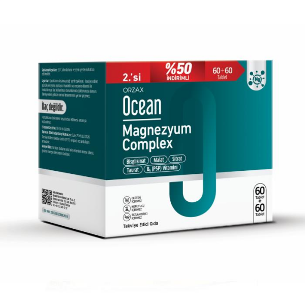 Ocean Magnezyum Complex 60 Tablet 2li Paket