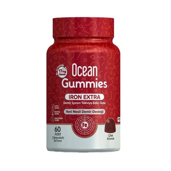 Ocean Gummies Iron Extra 60 Çiğnenebilir Jel Form