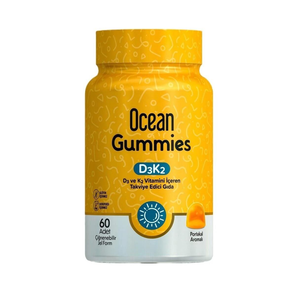 Ocean Gummies D3K2 60 Çiğnenebilir Jel Form