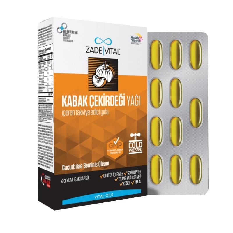 Zade Vital Kabak Çekirdeği Yağı 320 mg 60 Yumuşak Kapsül