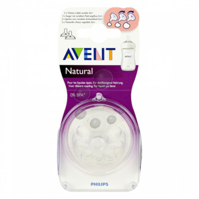 Avent Natural Biberon Emziği Akış Ayarlı 1 Kesik 3m+ 2 li Scf655/27