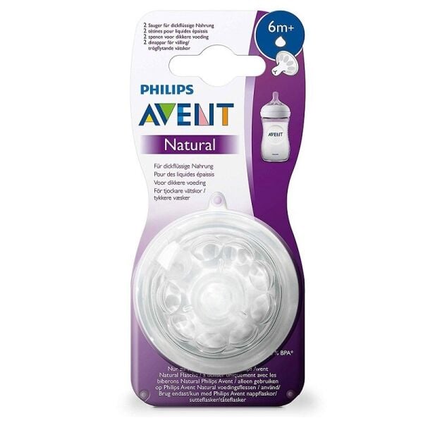 Philips Avent Natural Biberon emziği, Y kesik, 6m+ 2'li