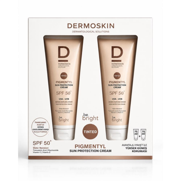 Dermoskin BE Bright Tinted Güneş Kremi SPF50 75 ml 2li Paket