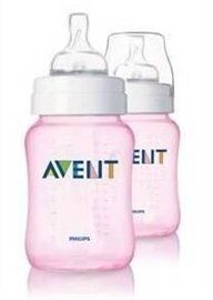 Avent Renkli Biberon - Pembe 260ml x 2 SCF684/27