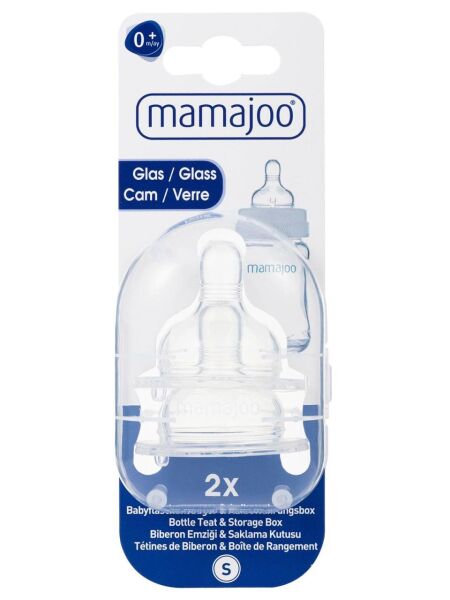 Mamajoo Cam Biberon Emziği İkili S No1 0 ay+