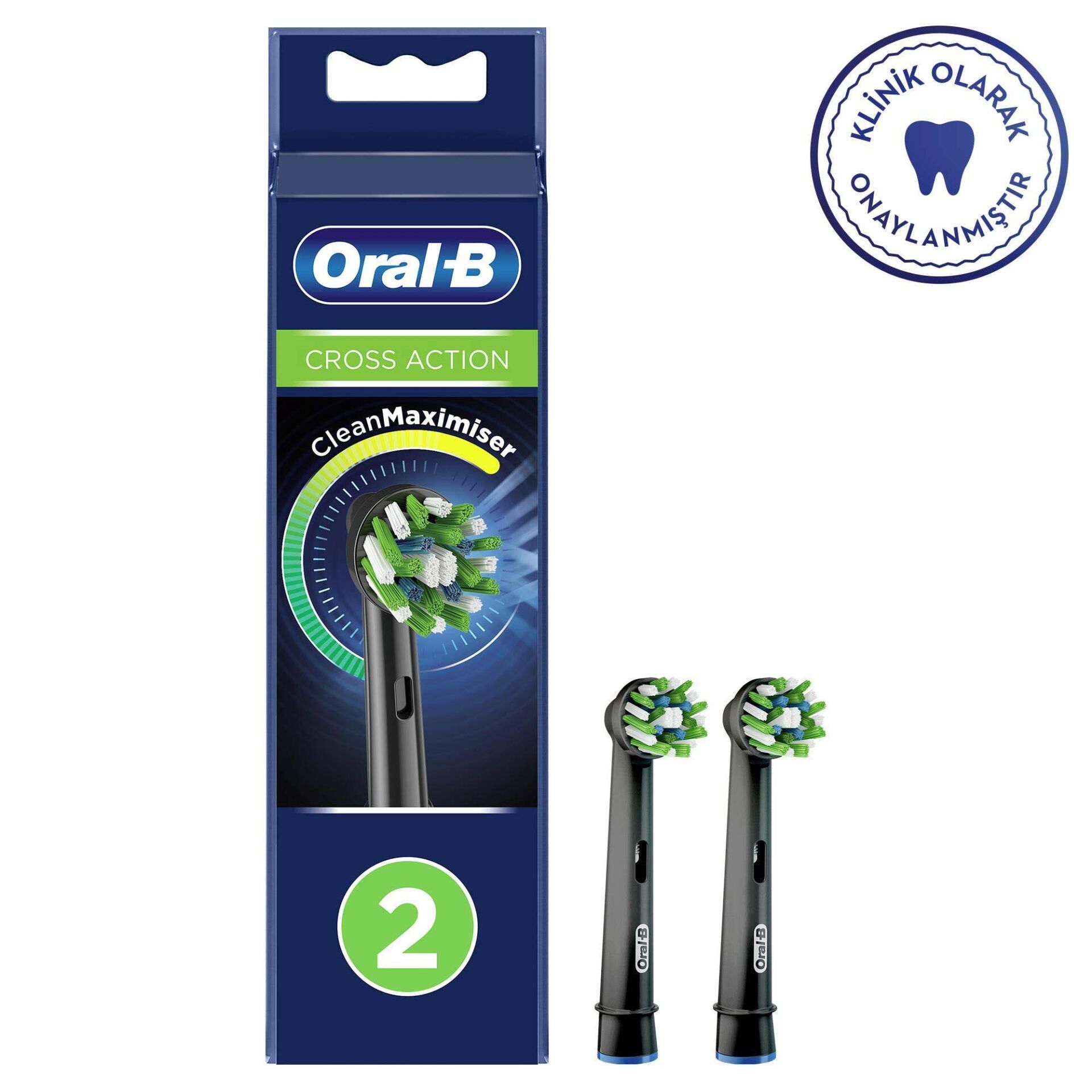Oral B Cross Action Black Edition Diş Fırçası Yedek Başlık 2'li