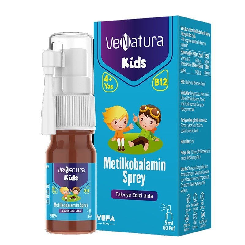 VeNatura Kids Metilkobalamin Sprey Takviye Edici Gıda 5 ml