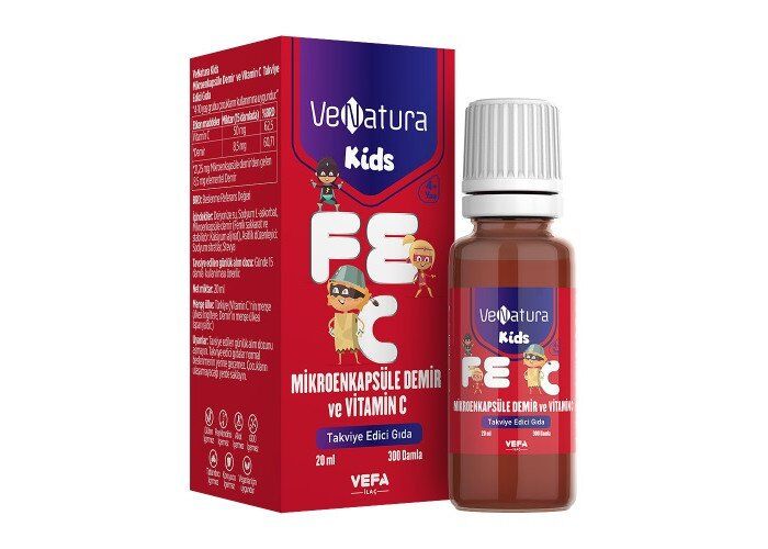 VeNatura Kids Mikroenkapsüle Demir ve Vitamin C Takviye Edici Gıda 20 ml