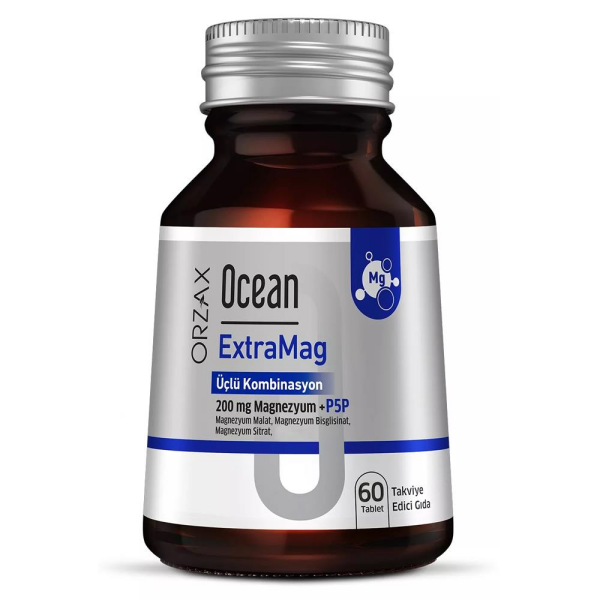 Orzax Ocean ExtraMag Üçlü Magnezyum Kombinasyonu 60 Tablet
