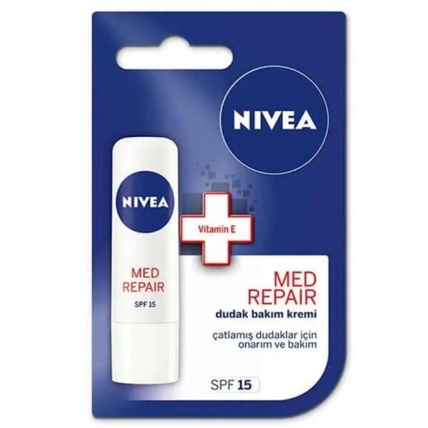 Nivea Bakım Yapan Dudak Bakım Kremi SPF 15 Med Repair 4,8 gr
