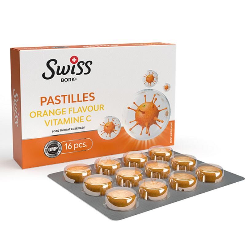 Swiss Bork Portakal Aromalı C Vitamini Pastil 16'lı