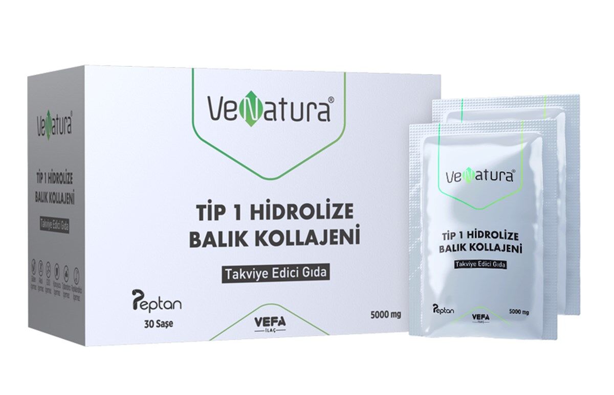 VeNatura Tip 1 Hidrolize Balık Kollajeni Takviye Edici Gıda 30 Saşe