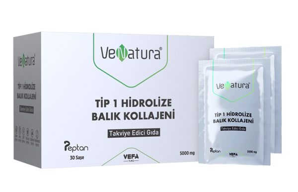 VeNatura Tip 1 Hidrolize Balık Kollajeni Takviye Edici Gıda 30 Saşe