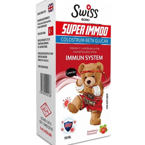 Swiss Bork Kids Super Immoo Colostrum-Beta Glucan Şurup 150 ml