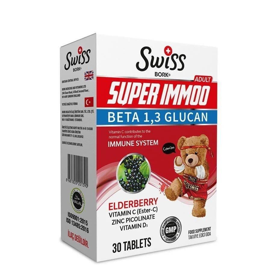 Swiss Bork Super İmmoo Adult Beta 1,3 Glucan 30 Tablet