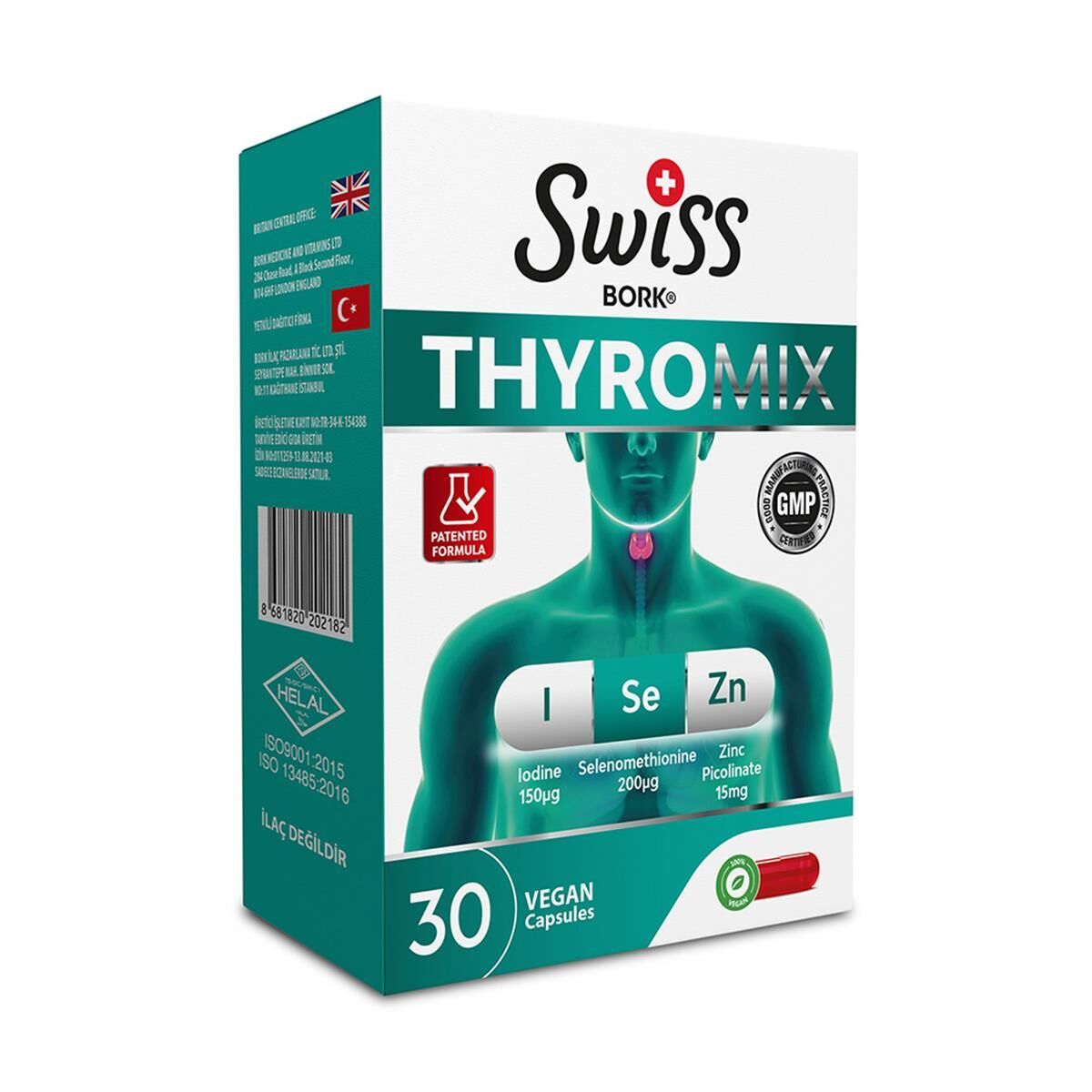 Swiss Bork Thyromix 30 Vegan Kapsül