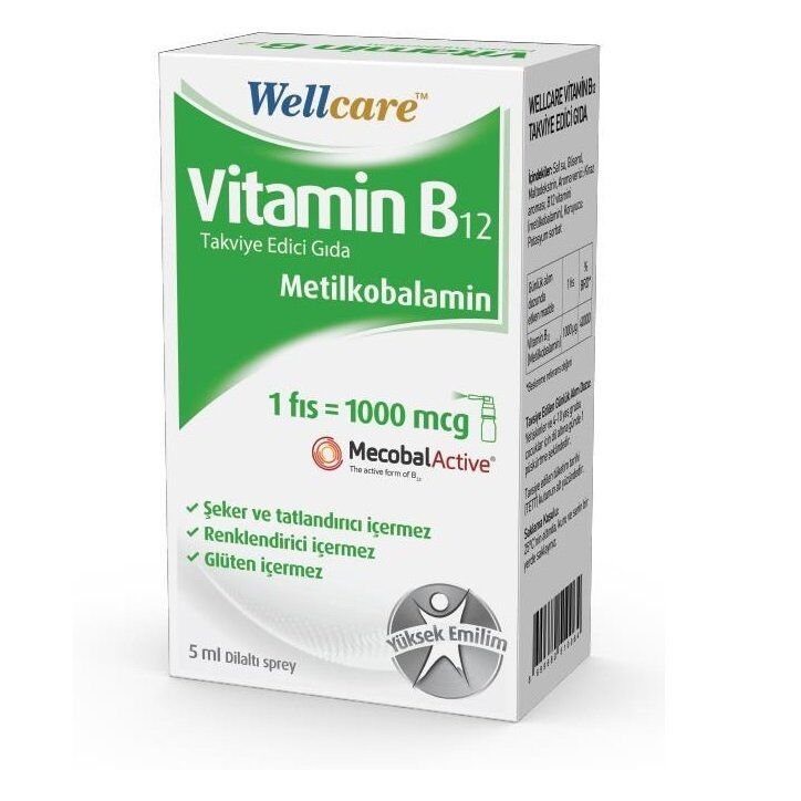 Wellcare Vitamin B12 Sprey 5 ml (Metilkobalamin)