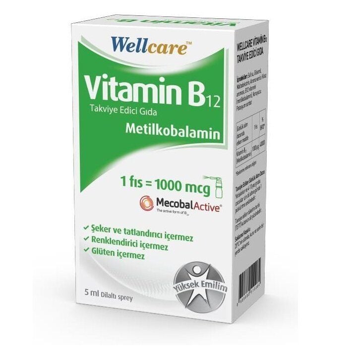 Wellcare Vitamin B12 Sprey 5 ml (Metilkobalamin)