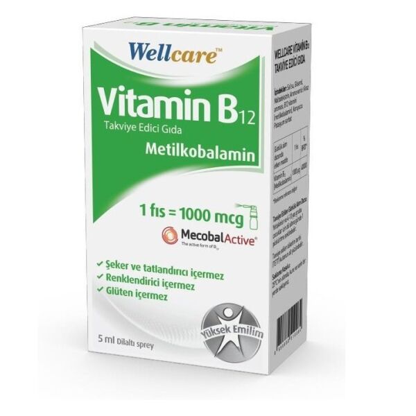 Wellcare Vitamin B12 Sprey 5 ml (Metilkobalamin)