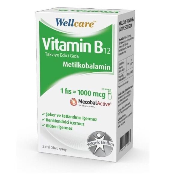 Wellcare Vitamin B12 Sprey 5 ml (Metilkobalamin)