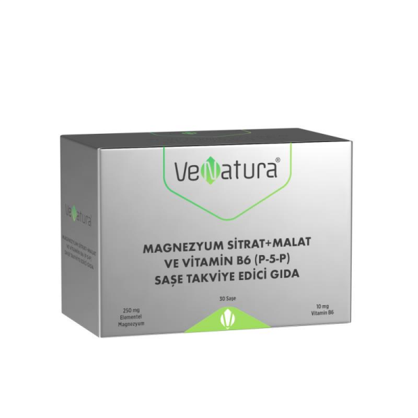 Venatura Magnezyum Sitrat Malat ve Vitamin B6 P5P 30 Saşe
