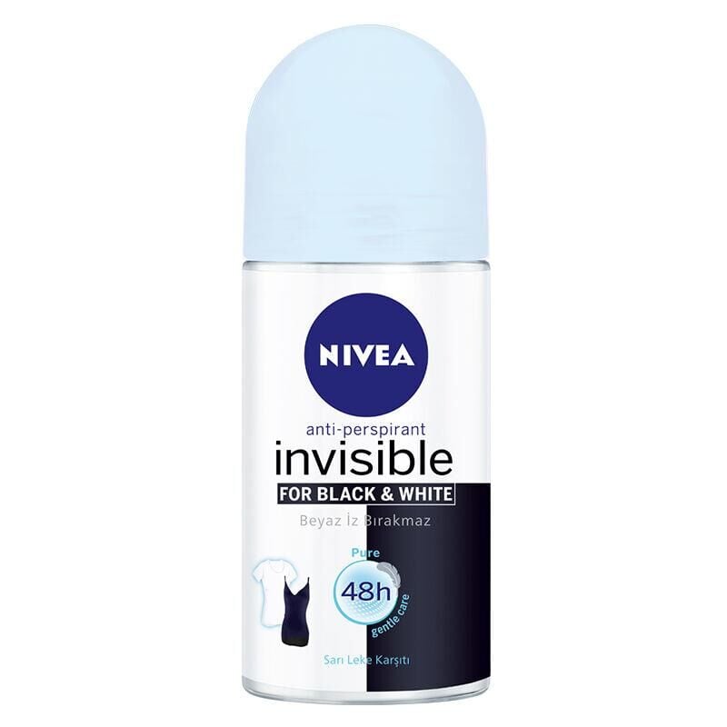 Nivea Invisible For Black  White Roll-On Pure 50 ml