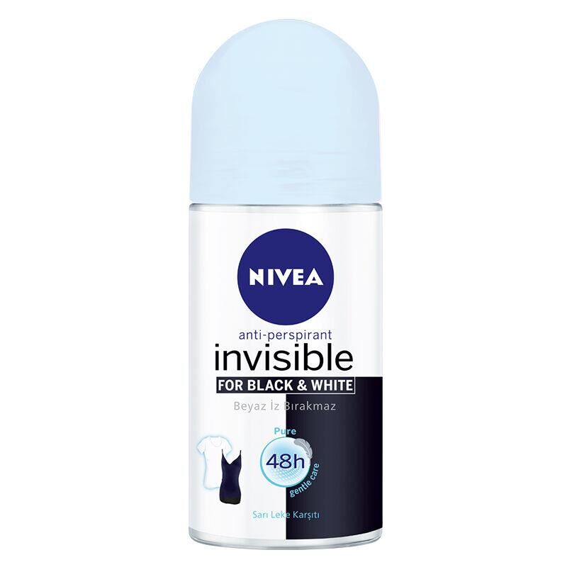 Nivea Invisible For Black  White Roll-On Pure 50 ml