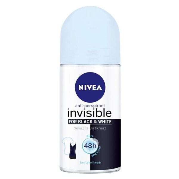 Nivea Invisible For Black  White Roll-On Pure 50 ml
