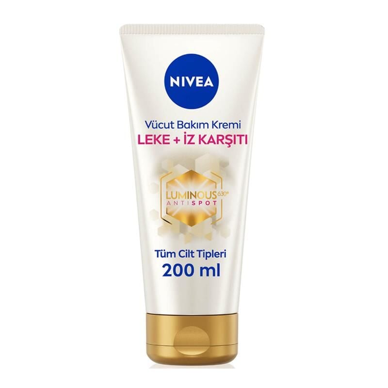 Nivea Luminous 630 Leke ve İz Karşıtı Vücut Bakım Kremi Çatlak ve Güneş Lekesi 48 Saat Nem 200 ml
