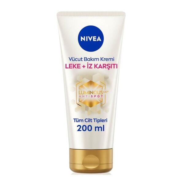 Nivea Luminous 630 Leke ve İz Karşıtı Vücut Bakım Kremi Çatlak ve Güneş Lekesi 48 Saat Nem 200 ml